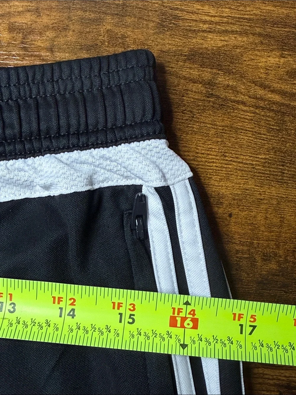 adidas Black Athletic Shorts with White Stripes Size Medium